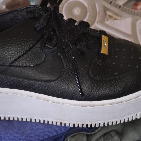 Nike Shoes - Nike Air Force 1 Low Black Leather Sneakers
